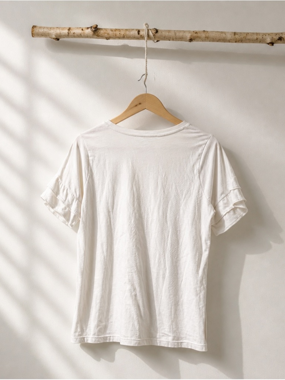 Michael kors White Ruffle Sleeve Crewneck Top - Picture 2 of 3